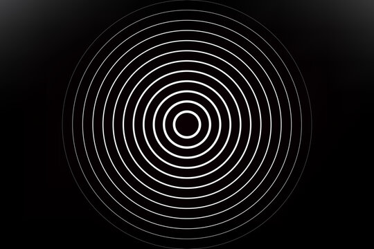 Seamless circular lines pattern radio wave background, radio wave illustration background.