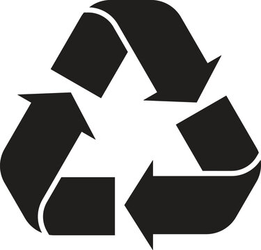 Recycling Symbol Vector &ndash; Black Triangular Arrows for Eco-Friendly and Sustainable Concepts
