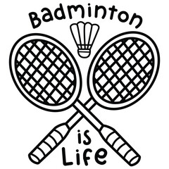 a vector of badminton typography
