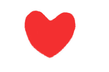 Hand drawn red heart valentines day symbol of love romantic passion isolated on transparent background