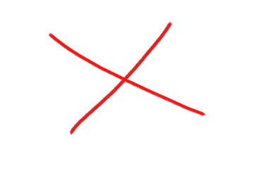 Red hand drawn cross mark on white background isolated,imperfect x symbol isolated on transparent background