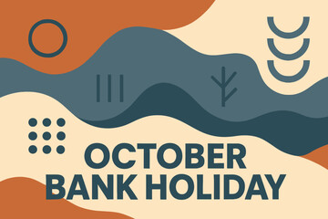 October Bank Holiday Abstract Wave Design in Earth Tones