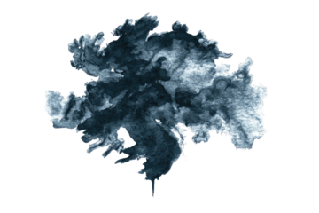 An abstract swirling cloud of dark grey and white hues on a black background