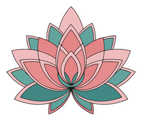 Geometric Lotus Mandala – Minimal Elegant Floral Sacred Symbol Vector