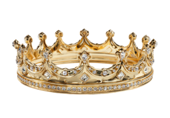 Gleaming golden circlet of regal design, encrusted with dazzling diamonds, radiating opulence and power