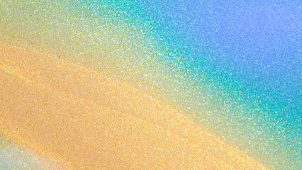 Shimmering glitter texture with rainbow gradient light, abstract colorful background for design, poster, or celebration concept.