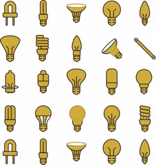 Diverse Collection of Light Bulb Icons