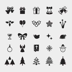 Christmas and Winter Holiday Festive Icons Collection