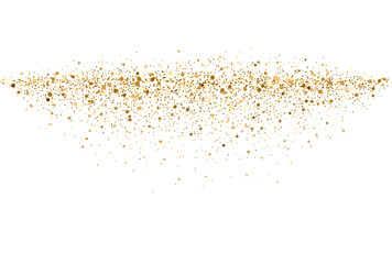 Naklejka premium The dust sparks and golden stars shine with special light. Vector sparkles on a transparent background. . Stock royalty free vector illustration. PNG magical golden dust with glowing particles shine