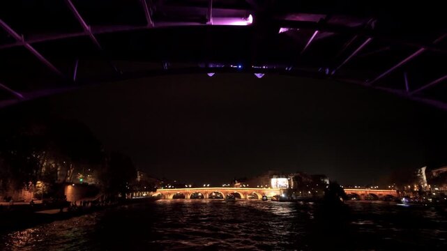The river la seine by night