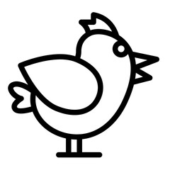 Chicken line icon, spring season concept. Vector graphics. Small chick animal, farming sign on white background, style icon mobile or web design.