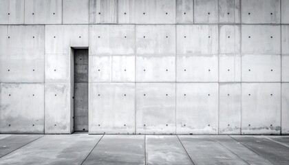Minimalist Concrete Wall with a Single Doorway.