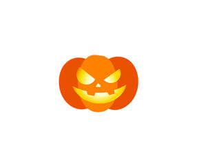 Set of cute Jack-o'-lantern vector icons with funny expressions