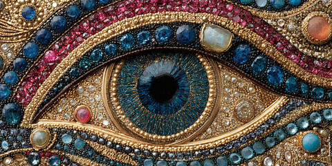 Eye Artwork A Colorful, Jeweled, and Decorative Depiction of Vision and Perception