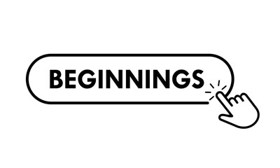 Beginnings button design logo template illustration