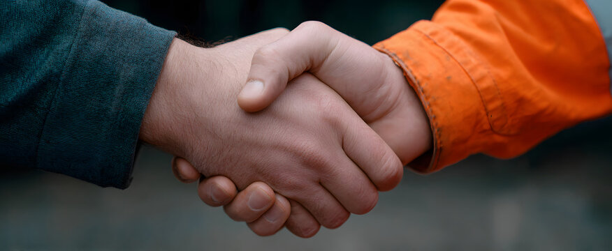 The handshake between two workers passes the baton like a smooth relay race. - Powered by Adobe