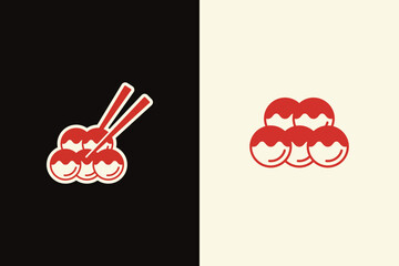Modern Takoyaki Logo Vector Set for Japanese Food Brand and Restaurant Identity