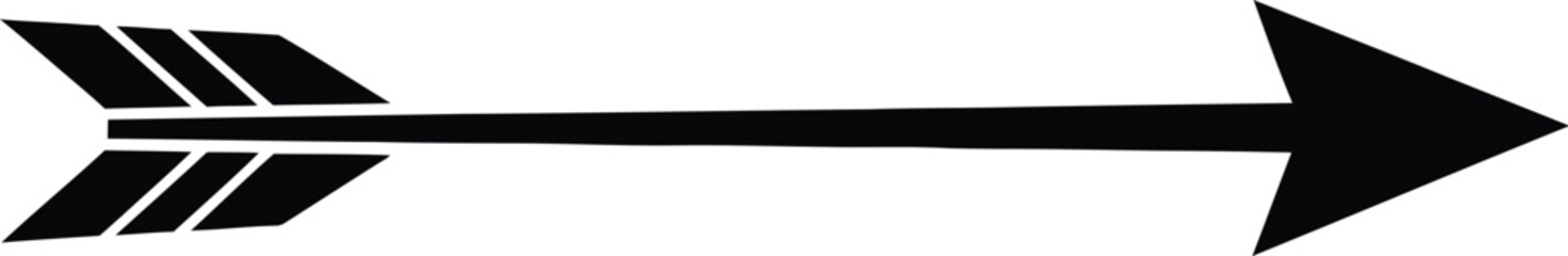 Fototapeta premium Stylized Black Arrow Icon Pointing Right Vector Design Minimalist Directional Symbol for Navigation and Progress