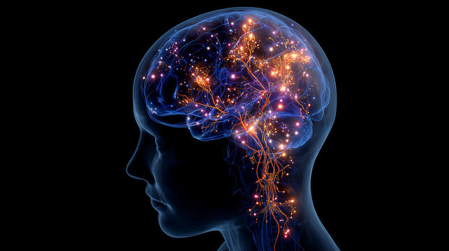 Prefrontal Cortex Brain Activation Neuroscience Silhouette Illustration of Cognitive Function