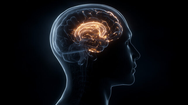 Human Brain Prefrontal Cortex Neuroscience Anatomy Silhouette Illustration