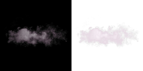 Soft pink smoke overlay on contrasting black and white backgrounds, creating a dreamy atmosphere for artistic and creative design applications © slavo484