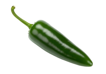 Isolated Green jalapeno pepper, spicy culinary ingredient and food flavoring for dishes