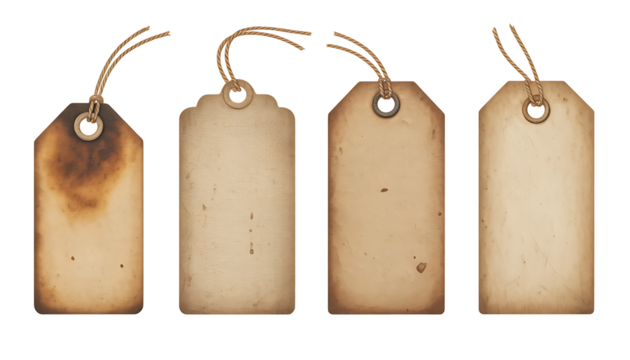 Vintage Style Paper Price Tags with String for Crafting and Merchandise