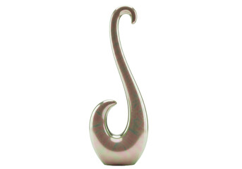 Isolated metallic elegant ornamental decor shape, hook, modern metalwork interior design