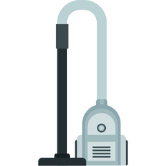 Gray and Black Vacuum Cleaner With Light Blue Hose and Handle on a White Background Representing Cleaning and Housekeeping Tasks