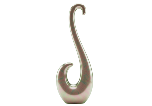 Isolated metallic elegant ornamental decor shape, hook, modern metalwork interior design