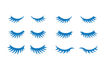 eyelashes clipart set vector illustration