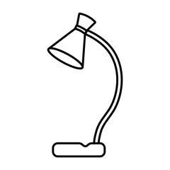 
An illustration of a black lamp icon on a white background