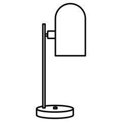 
An illustration of a black lamp icon on a white background