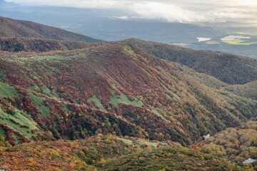 栃木県　紅葉真っ盛りの那須岳
