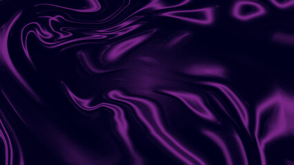 Dark purple and black abstract liquid background with swirling, flowing, satin texture.