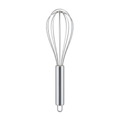 Stainless steel kitchen wire whisk isolated