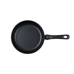 Non-stick frying pan isolated top view