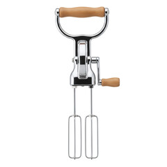 Vintage manual hand mixer with wooden handles