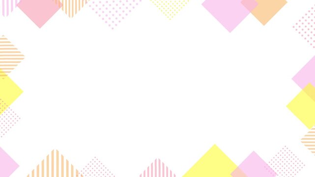 Pastel colored square cute and pop frame background