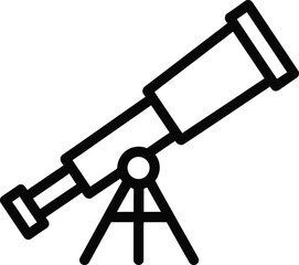 Telescope Icon Outline Style Astronomy Observation Device Line Art Vector Graphic