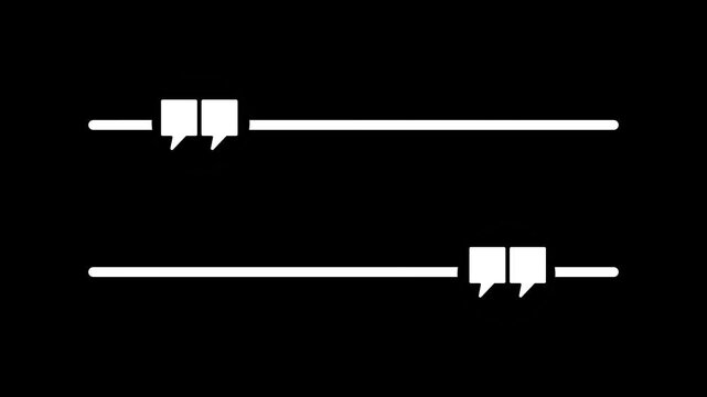 Quote mark graphic animation. Alpha channel. Transparent background motion design. 4K resolution