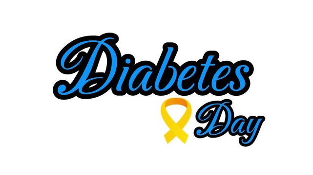 World diabetes day text animation.