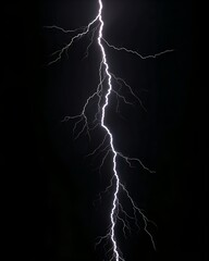 a striking image of a powerful lightning bolt against a dark sky, showcasing the raw energy of nature. The lightning branches out across the frame, a dramatic display of electrical power