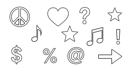 Fototapeta premium Collection of handdrawn symbols, perfect for designers and creative projects