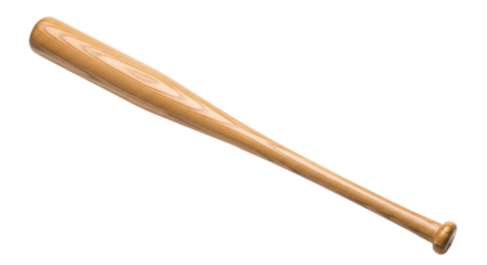 Classic wooden baseball bat sports equipment for training, game, recreation, and security concepts isolated PNG with Transparent Background