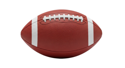 Classic official size American football equipment ready for professional sports competition. isolated PNG with Transparent Background