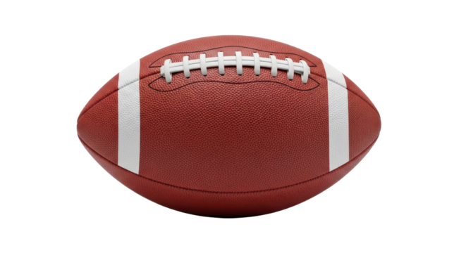 Classic official size American football equipment ready for professional sports competition. isolated PNG with Transparent Background