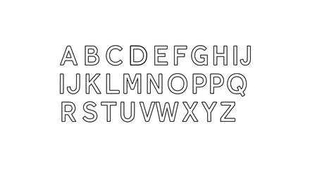 Fototapeta premium Hand drawn alphabet uppercase letters with dotted outline for creative design