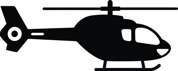 Helicopter icon black vector silhouette flat design transport aircraft symbol © Kafi