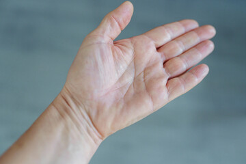 female hand palm with life lines